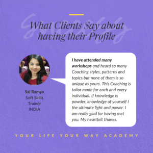 Testimonial for Diana Dentinger on Your Life Your Way Academy